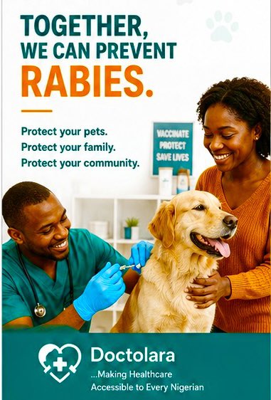 doctolara's tweet photo. World Rabies Day
Rabies is preventable. Awareness saves lives.

Rabies is a deadly disease that spreads to humans through the bites or scratches of infected animals, especially dogs.

But here's the good news: Rabies is preventable.

#doctolara #rabiesawareness #rabiesprevention https://t.co/hgYyf89uXK