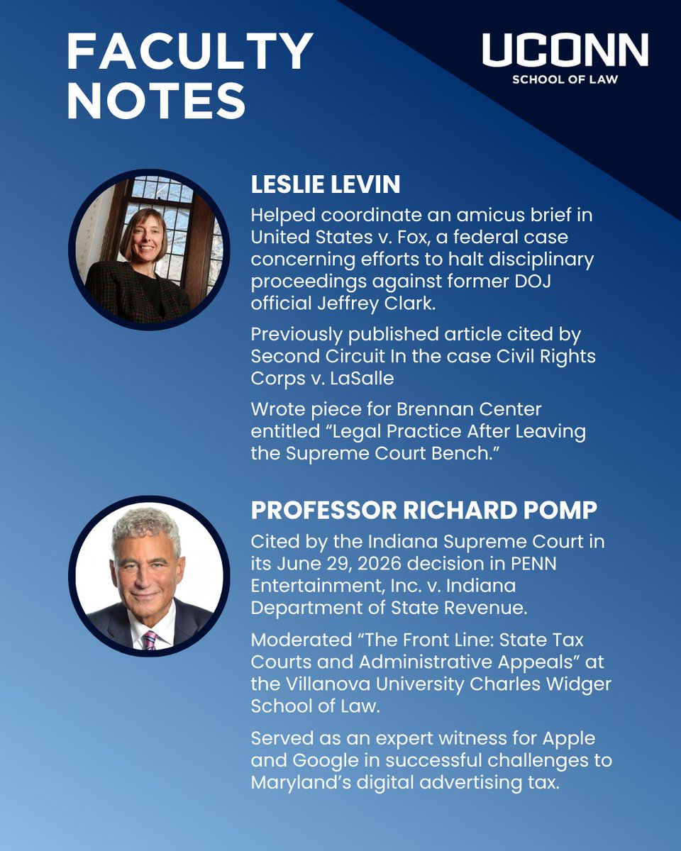 UConnLaw's tweet photo. Our faculty is constantly marking new achievements outside of our classrooms. https://t.co/kRnxjFYMtx