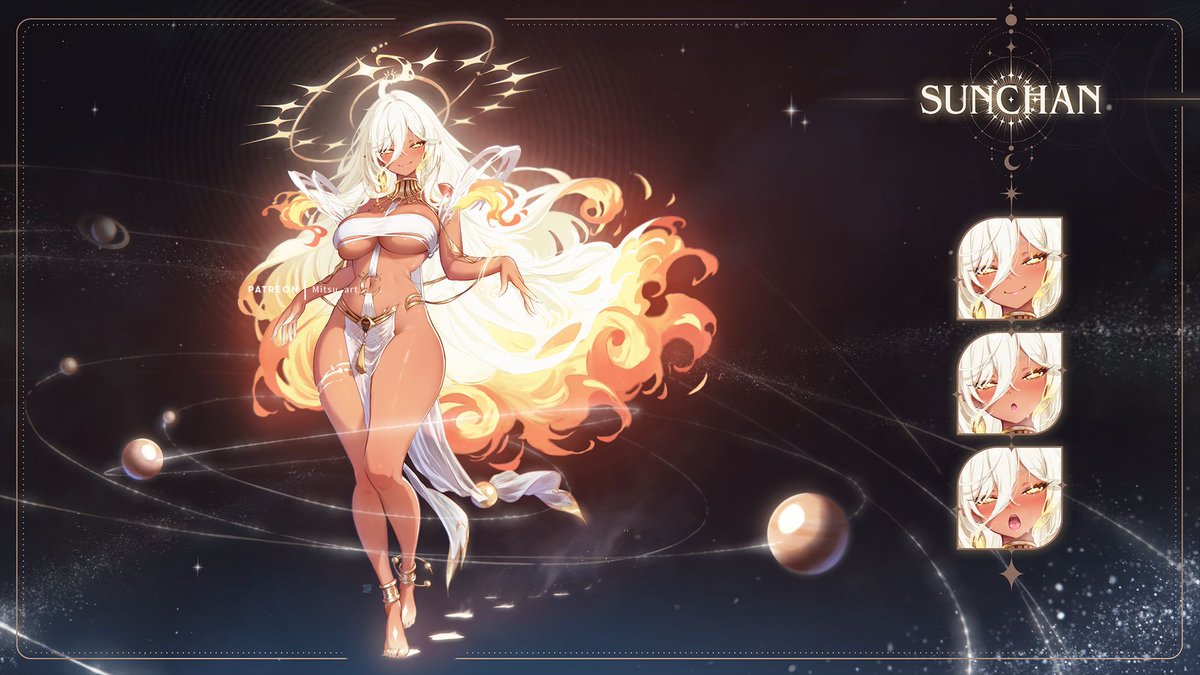 MitsuArt_'s tweet photo. Tada! ☀️ Hope you’ll love her! 

Thanks again for all your comments here and on P. Creating new characters is always soooooo much fun :) 

But… shouldn’t Sun’chan meet some new friends? 🌙 😏 https://t.co/dwqZQJFpGd