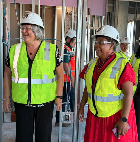 mdsocialwork's tweet photo. The #UMSSW Board of Advisors recently toured the construction site of our future home. Excited to see this sustainable, innovative space take shape ahead of its 2027 opening! 

#UMSSW #UMB #FutureHome https://t.co/iHUWiWwKBu