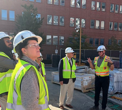 mdsocialwork's tweet photo. The #UMSSW Board of Advisors recently toured the construction site of our future home. Excited to see this sustainable, innovative space take shape ahead of its 2027 opening! 

#UMSSW #UMB #FutureHome https://t.co/iHUWiWwKBu