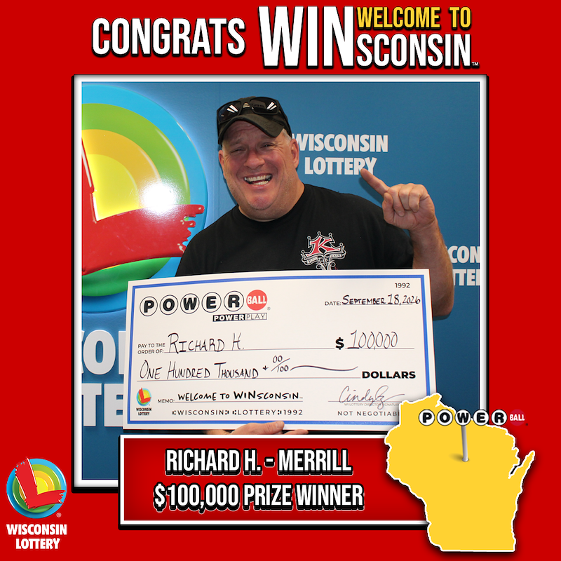 wilottery's tweet photo. Buying a Powerball ticket at the BP on 1201 Grand Ave. in #Merrill turned out to be a grand idea for Richard H.

His winning ticket scored him a $100,000 win. Now that's a grand way to make an entrance.

Congrats Richard. #WelcomeToWINsconsin

Learn more about Powerball at https://t.co/syfa2G4fL5.

#WiscoWinner