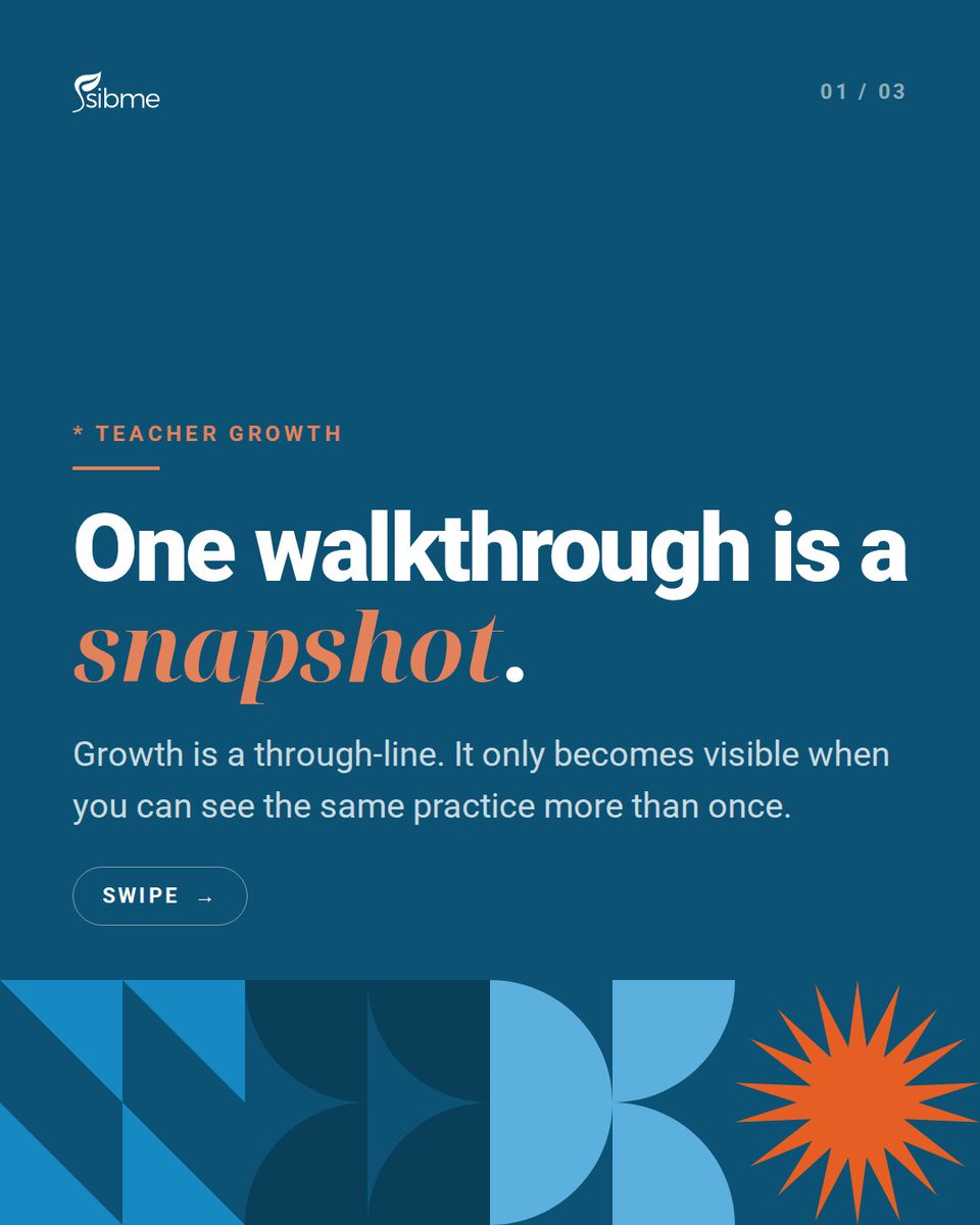 SibmeApp's tweet photo. One walkthrough tells you what happened that morning. It can't tell you what's changing.
Growth is a through-line: the same routine taught twice, the work around it, a record the teacher can revisit.
https://t.co/JNXvzNP4ul
#InstructionalCoaching #TeacherGrowth https://t.co/NUEhZJjy3c
