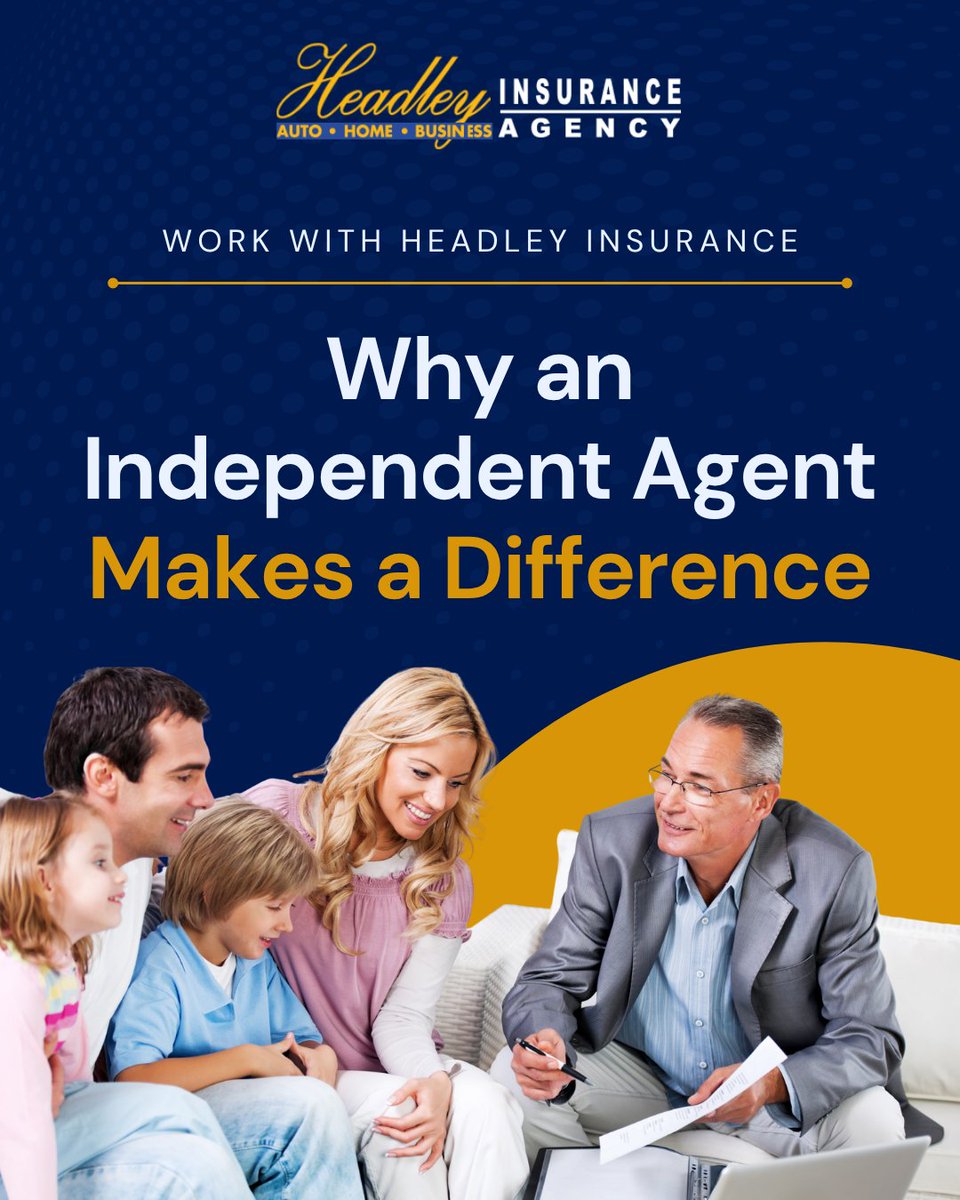 Headleyins's tweet photo. When it comes to insurance, having options matters.

Working with an independent insurance agent means you’re not limited to just one carrier. 

Instead, your agent can help compare options and find coverage that makes sense for your specific needs.

More choices. Personalized gu https://t.co/axDq8DCNJR