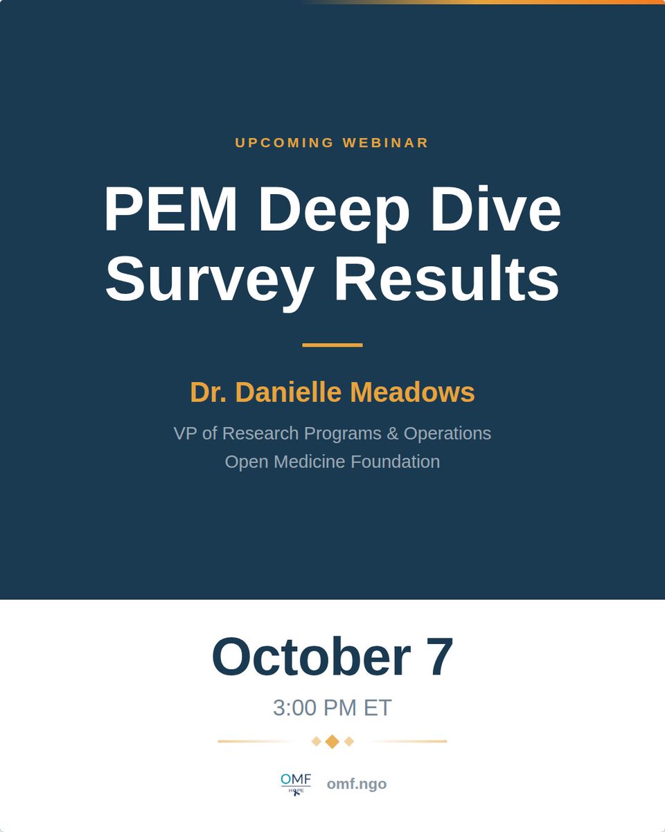 OpenMedF's tweet photo. 👉 Dr. Danielle Meadows, OMF's VP of Research Programs, will walk through the results in a live webinar on October 7 at 3 PM ET.

🔗 Register: https://t.co/5S0FqXEYNX
🔗 Learn more: https://t.co/yVEgxBheyd

A recording goes out to everyone who signs up! https://t.co/RDVQPsFa4P
