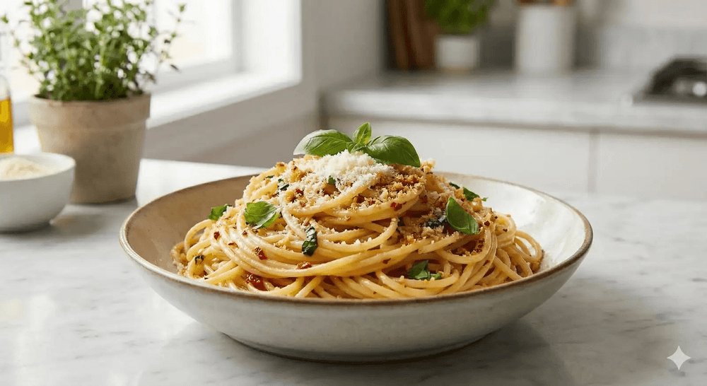 PapasChefBR's tweet photo. 🍝🧄 Garlic butter pasta: espaguete envolvido numa manteiga aromática de alho assado lentamente no azeite, com toque de tomate, parmesão e manjericão.

📍 Receita completa no Instagram @papas_chef
#garlicbutter #massa #espaguete #papaschef https://t.co/1ku1O1yfyE