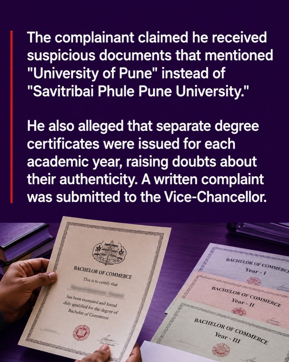 addisoncarterj9's tweet photo. ims that fake BCom degrees and documents were issued for money. A fact-finding committee has been formed, with legal and administrative action promised if proven. https://t.co/bI0vAUYOVm