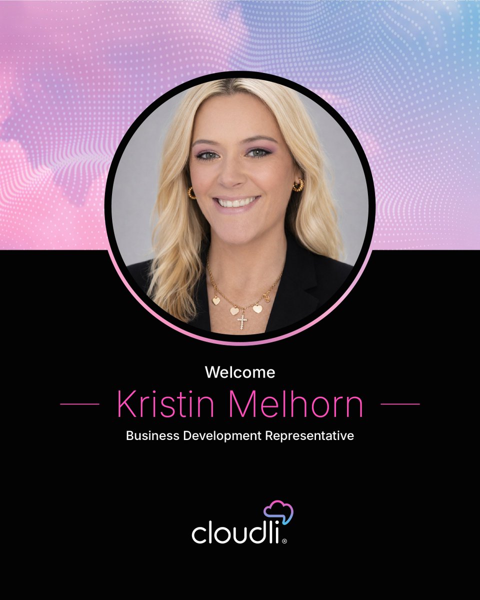 getcloudli's tweet photo. Cloudli is excited to welcome its new Business Development Representative, Kristin Melhorn. Welcome to the team, Kristin!

#Cloudli #CloudliCommunications #TogetherasCloudli #newhire #welcome #workfromanywhere #careers https://t.co/G4YEjEklUq