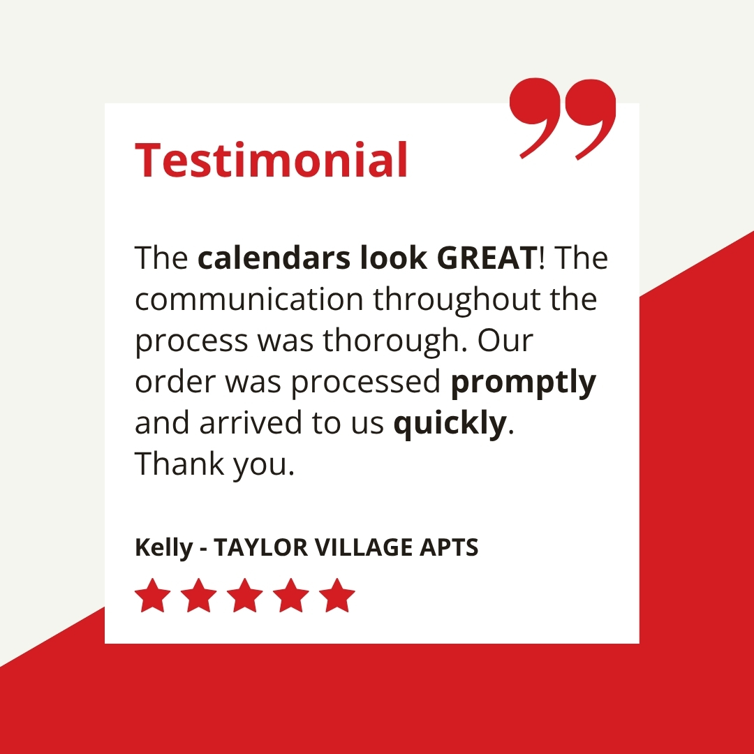 CalendarsDIRECT's tweet photo. Feedback like this makes our day!

Big thanks to Kelly at Taylor Village Apartments for the kind words.

Ready to get your custom calendars rolling? Browse our calendar selection here: https://t.co/QkjKgCwGxE

#PromoCalendarsDirect #CustomerReview #HappyCustomer #PrintMarketing https://t.co/GO0tXefC9n