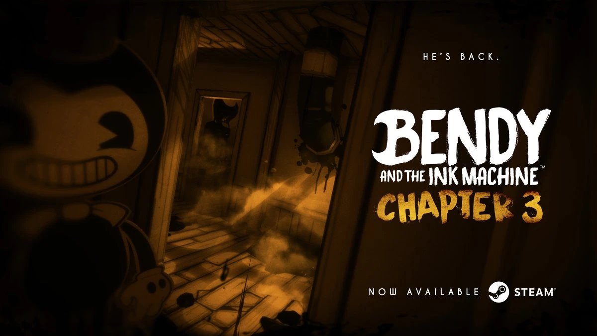 DiscussingBendy's tweet photo. 9 years ago today, the Chapter 3 of 'BENDY AND THE INK MACHINE' first released. https://t.co/tnW2XLiXA3