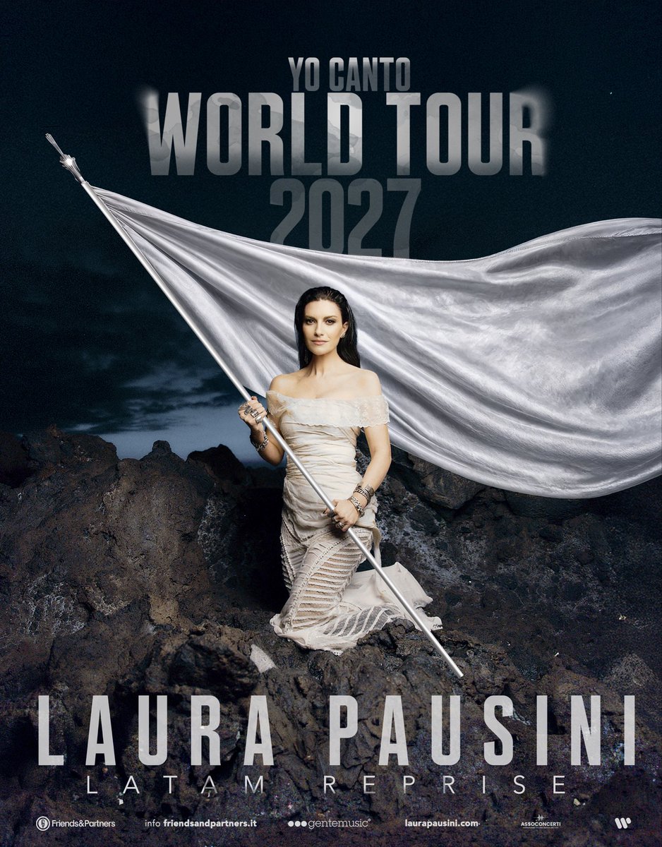 LauraPausini's tweet photo. READY TO SING TOGETHER AGAIN?! 🤍

YO CANTO WORLD TOUR REPRISE LATAM 🗡️ NEW SHOWS

📍 17 FEB. 2027 - Buenos Aires - Movistar Arena

📍 27 FEB. 2027 - Sao Paulo - Mercado Livre Arena Pacaembu

📍 2 MAR 2027 - Porto Alegre - Araújo Vianna Auditorium

📍 7 Marzo 2027 - Medellin - DAVIarena

📍 14 Marzo 2027 - Hollywood (FLORIDA) - Seminole Hard Rock Hotel And Casino

… and more to come! 

INFO HERE: https://t.co/eGYC2O1RH5