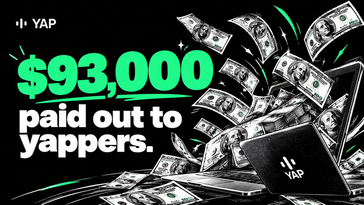 useyapdotfun's tweet photo. Over $93,000 has been paid out to yappers already.

If your not already on a leaderboard your missing out on money for just talking about the coins you are in.

$YAP https://t.co/DOFJcB9Izq