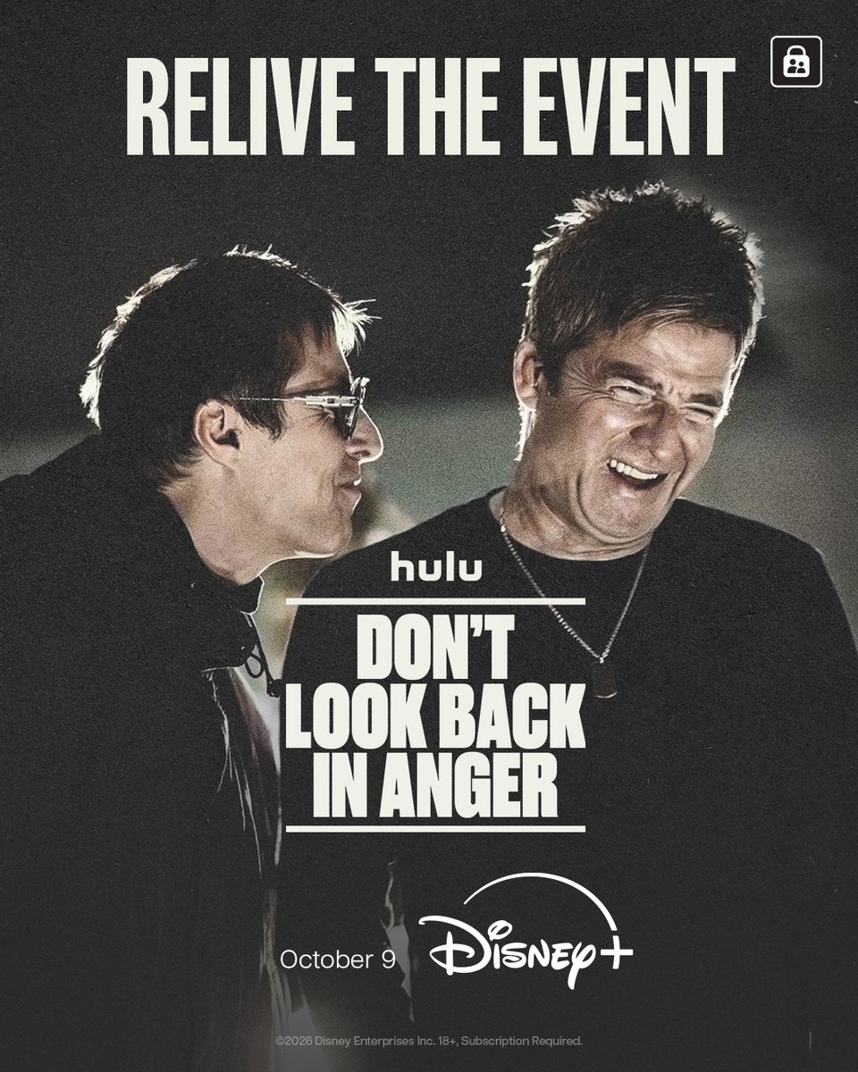 DisneyPlusUK's tweet photo. Relive the event, Oasis: Don’t Look Back In Anger is streaming October 9 on Disney+ with exclusive unseen footage. https://t.co/7BvKha4oFz