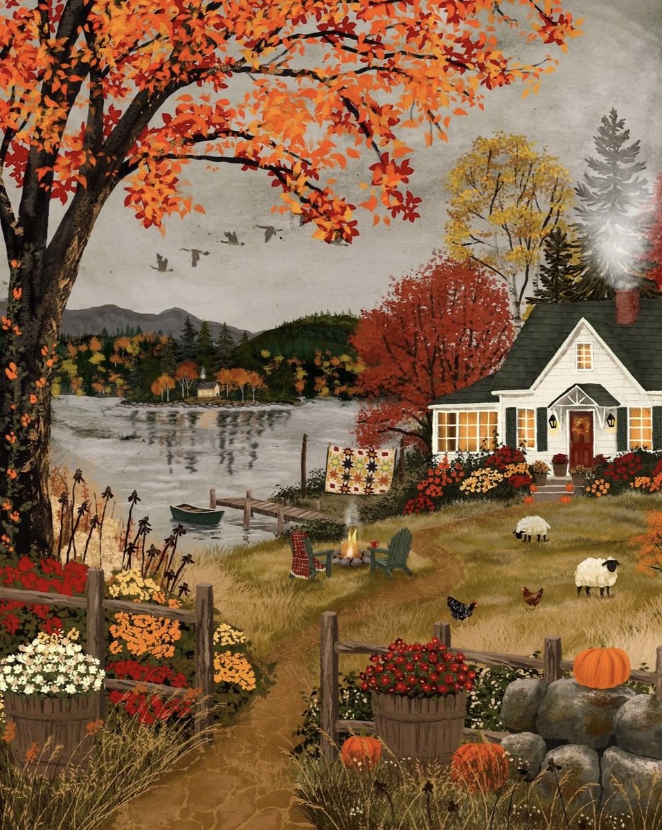 TitaniasRealm's tweet photo. "Life starts all over again when it gets crisp in the fall."

- F. Scott Fitzgerald

🎨 Abby Jacobs https://t.co/sEAr7L4aBD