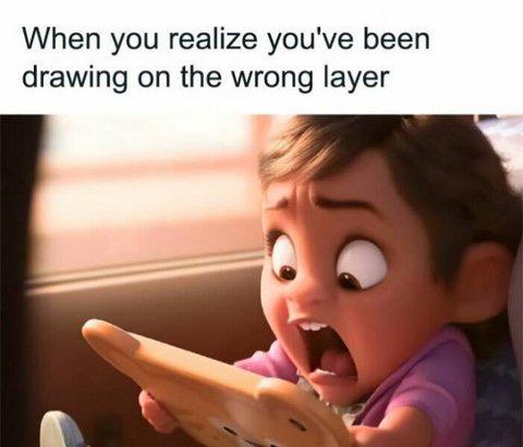 alica_graphic's tweet photo. That moment when 3 hours of work suddenly becomes a Ctrl+Z marathon 😭💀
#DigitalArt #ArtistProblems #WrongLayer #DigitalArtist #ArtLife #ProcreateProblems #PhotoshopProblems #ArtistMeme #CreativeStruggles #RelatableAF https://t.co/n7umD3ZfKb