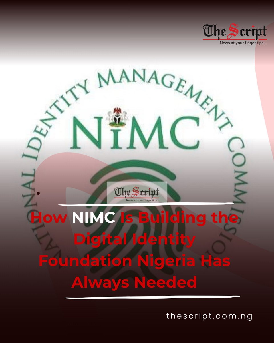 ThScriptNigeria's tweet photo. 🇳🇬 NIMC REACHES 142 MILLION IDENTITIES

Nigeria’s National Identity Management Commission (NIMC) says 142 million people are now in the National Identity Database, as the country pushes towards a unified digital identity.
Visit TheScript’s page for the full story and more details https://t.co/Op56hnn8s4