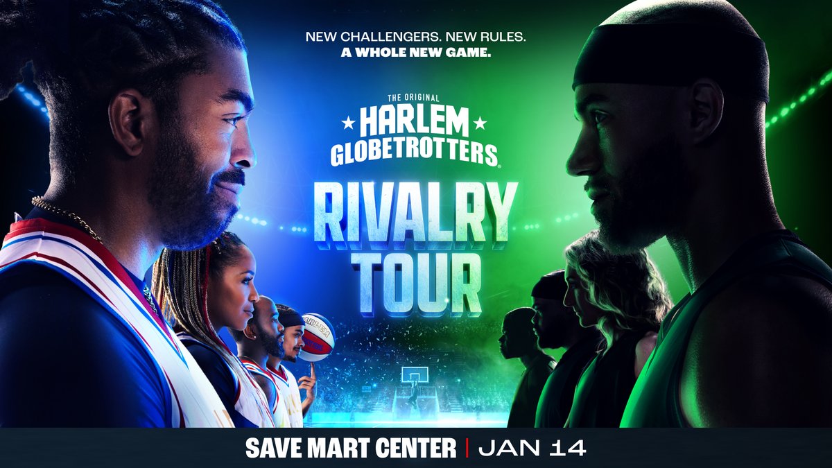 savemartcenter's tweet photo. JUST ANNOUNCED! 🏀

The Harlem Globetrotters are coming to the Save Mart Center on January 14, 2027! Get ready for world-class basketball skills, trick shots, and non-stop entertainment.

🎟️ Tickets go on sale this Friday @ 10AM.  https://t.co/87xKePAPEH https://t.co/JAo1FMh09u