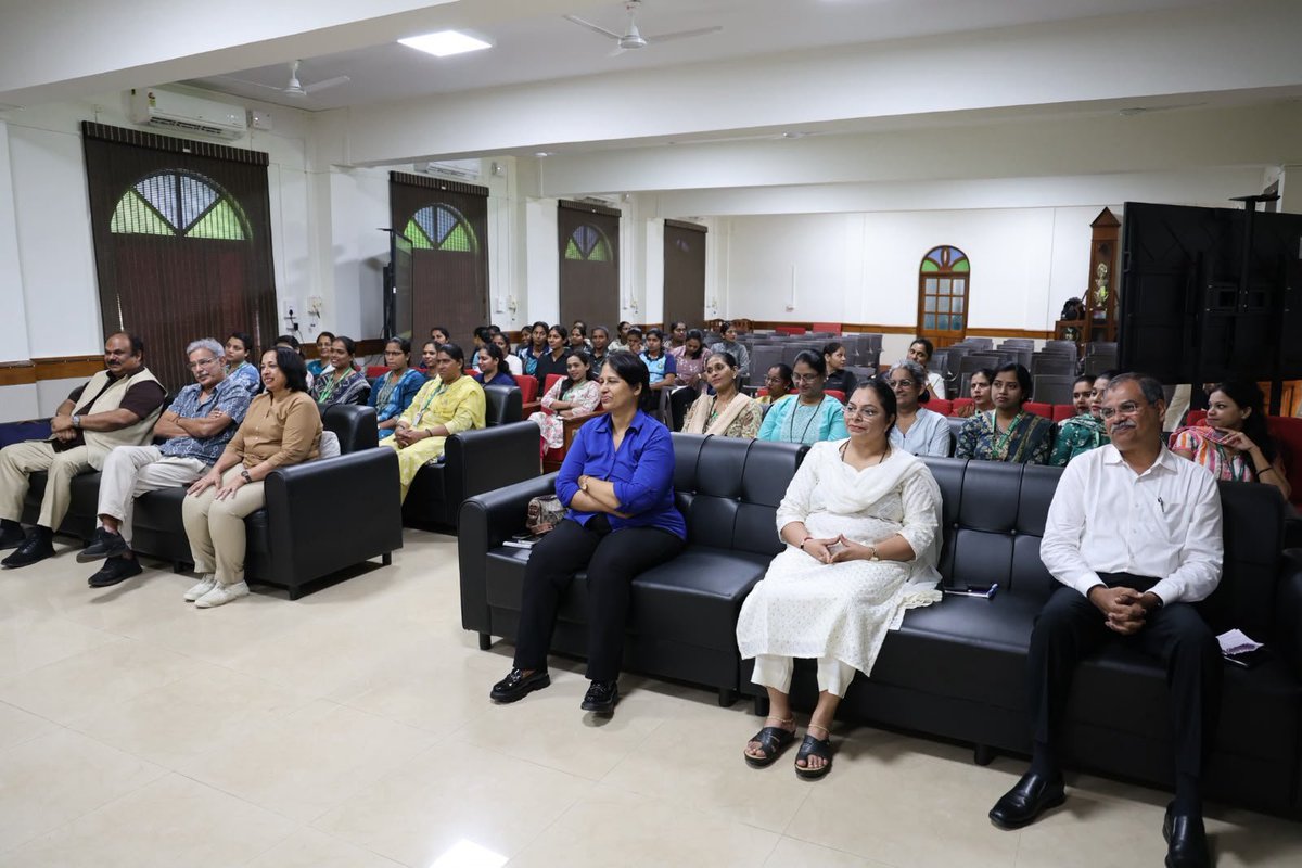Goa_Police's tweet photo. The Goa Police organized a sound healing and spiritual wellness training session for women police officers.
​The program was inaugurated by DGP Shri Alok Kumar, IPS, and conducted by Ms. Sadhana Yogalakshmi, founder of Advaita and NYASAA. Key highlights of the session included:
​Sound Healing Practices, Used sound frequencies to promote relaxation, emotional balance, self-awareness, and inner harmony.
​The session Taught principles of self-love, acceptance, and forgiveness.
​ Attended by a group of female officers from the Goa Police force to support their spiritual well-being.