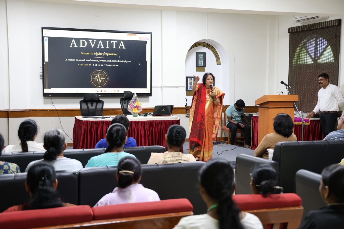 Goa_Police's tweet photo. The Goa Police organized a sound healing and spiritual wellness training session for women police officers.
​The program was inaugurated by DGP Shri Alok Kumar, IPS, and conducted by Ms. Sadhana Yogalakshmi, founder of Advaita and NYASAA. Key highlights of the session included:
​Sound Healing Practices, Used sound frequencies to promote relaxation, emotional balance, self-awareness, and inner harmony.
​The session Taught principles of self-love, acceptance, and forgiveness.
​ Attended by a group of female officers from the Goa Police force to support their spiritual well-being.