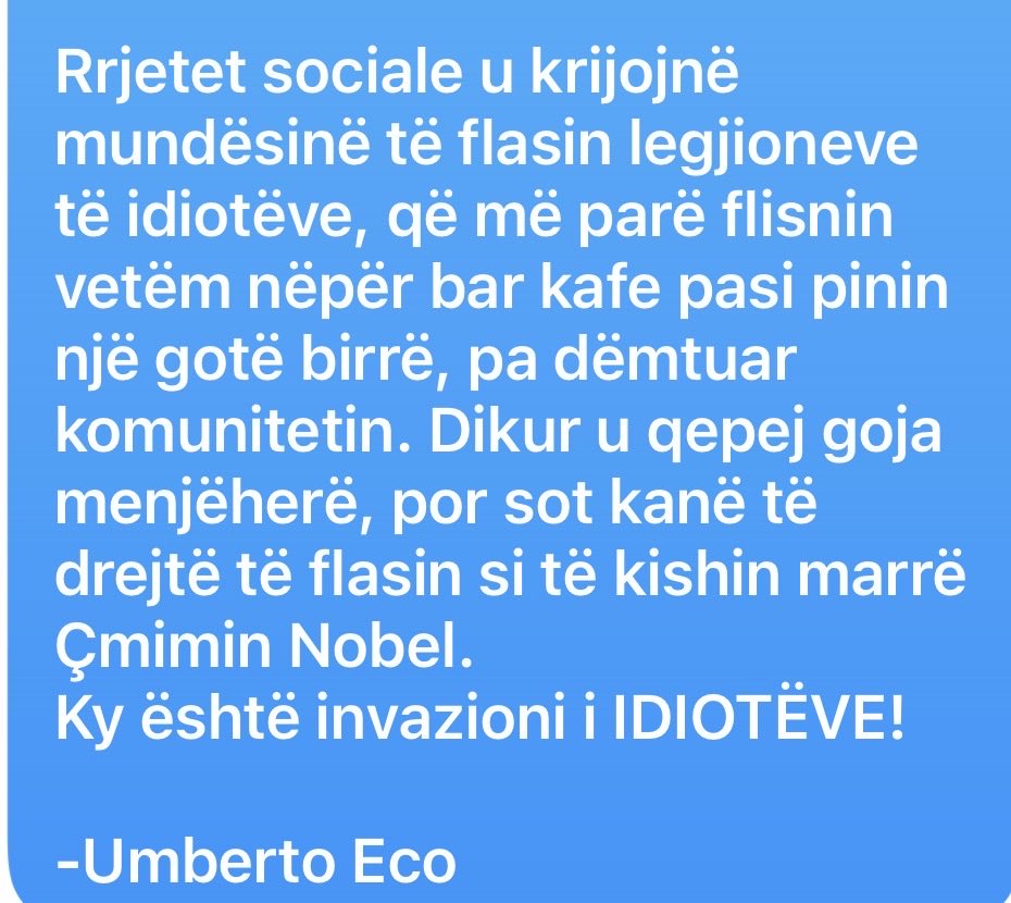 AlketaBrahaj's tweet photo. Si mund t'i vihet fre urrejtjes për njëri-tjetrin rrjeteve sociale? Urrejtje që përhapet me shpejtësinë e ortekut. Nuk lamë njeri pa terur e therur, ngjyer e përlyer, sharë e përlarë, çjerrur e përmjerur...#kloeli https://t.co/jyzPhgyTYe