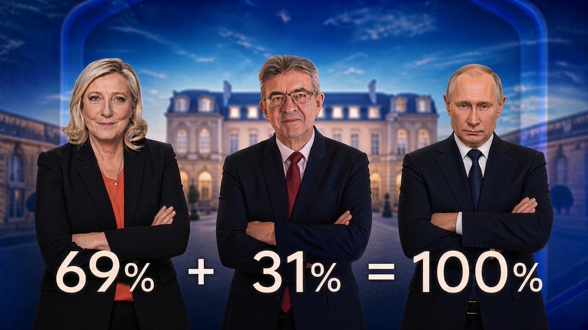 Juleslesoir's tweet photo. A la fin, ça fait toujours 100% pour Poutine 
#LFI #RN #Melenchon #Sondage https://t.co/mOHzk9hkE8
