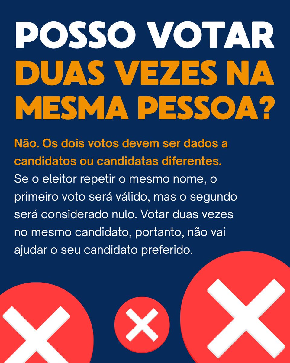 SenadoFederal's tweet photo. Nas Eleições 2026, cada eleitor ou eleitora poderá escolher dois candidatos ou candidatas ao Senado. Os votos devem ser dados a pessoas diferentes. Além disso, é importante prestar atenção ao número de três dígitos, conhecer os suplentes e pesquisar as candidaturas antes de ir às urnas.