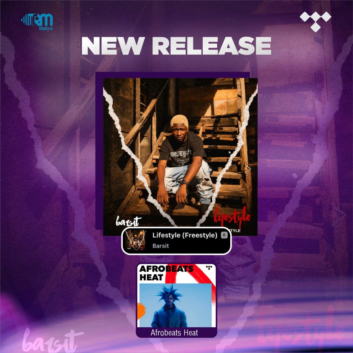 Trmdistro's tweet photo. Barsit's "Lifestyle (Freestyle)" is now on playlists at @TIDAL, @pandora and @Hafrikplay 🔥

Featured on "Afrobeats Heat", "AMP Fresh Cuts" and "Pressure" 🎧 Stream it now!

#Barsit #Lifestyle #TheRealMusicDistro #NewMusic #PlaylistAdd https://t.co/hIT3O3ueab