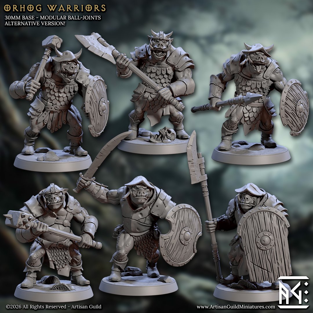 PixartEb's tweet photo. 🐗 Les Orhog Warriors
6 poses différentes :
⚔️ 6 sans casque
🛡️ 6 avec casque
🛒 https://t.co/e7BLcvrkJz
#orhogs #pigorc #artisanguild #orcwarriors #orcwarband #fantasyminiature #wargameminiature #miniaturepainting #tabletopgaming #fantasywargame #ebpixart #ebpixart3d https://t.co/UeqfV9JQ0I