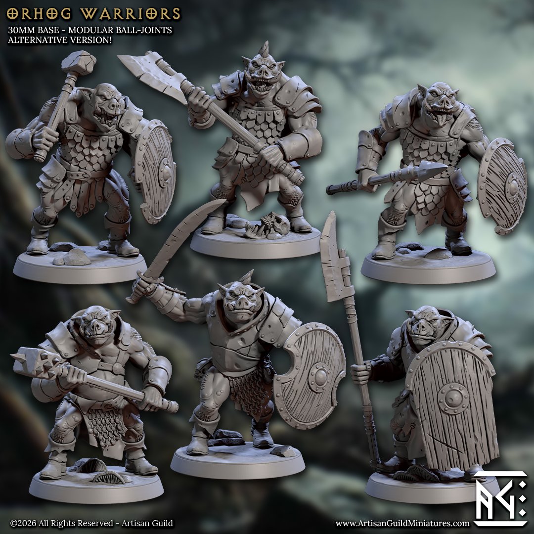 PixartEb's tweet photo. 🐗 Les Orhog Warriors
6 poses différentes :
⚔️ 6 sans casque
🛡️ 6 avec casque
🛒 https://t.co/e7BLcvrkJz
#orhogs #pigorc #artisanguild #orcwarriors #orcwarband #fantasyminiature #wargameminiature #miniaturepainting #tabletopgaming #fantasywargame #ebpixart #ebpixart3d https://t.co/UeqfV9JQ0I