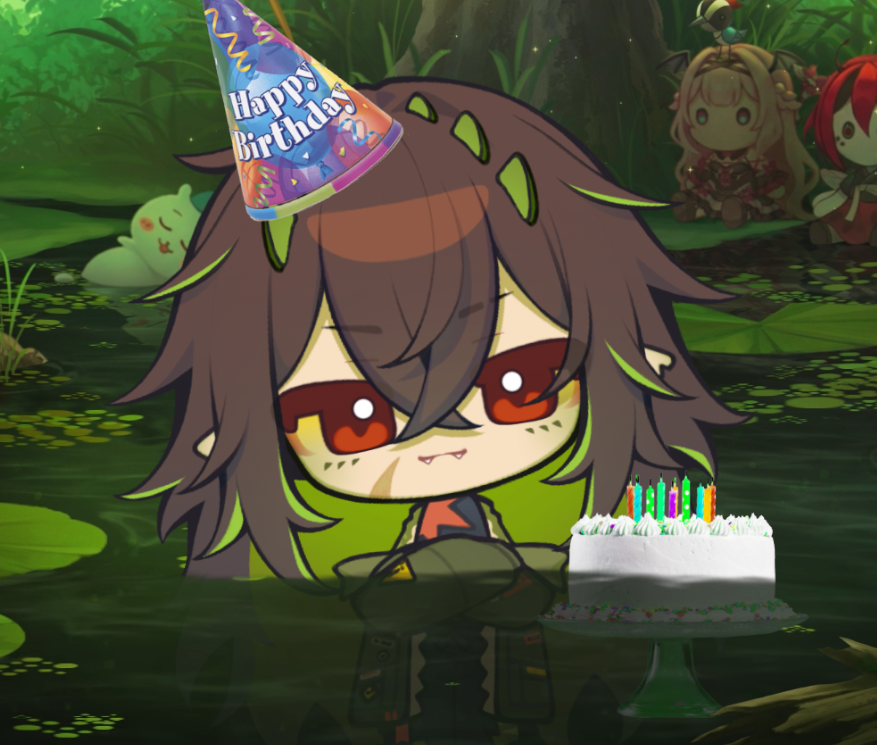 KairyuCrocodile's tweet photo. 🎂🐊 THANK YOU AGAIN FOR THE AMAZING BIRTHDAY 🐊🎉

even though my wish went a *liiittle* wrong..... thank you to everyone that showed up to the birthday stream and celebrated with me

you can have a soggy piece of birthday cake that's 2 days old https://t.co/6WyU7woD3O