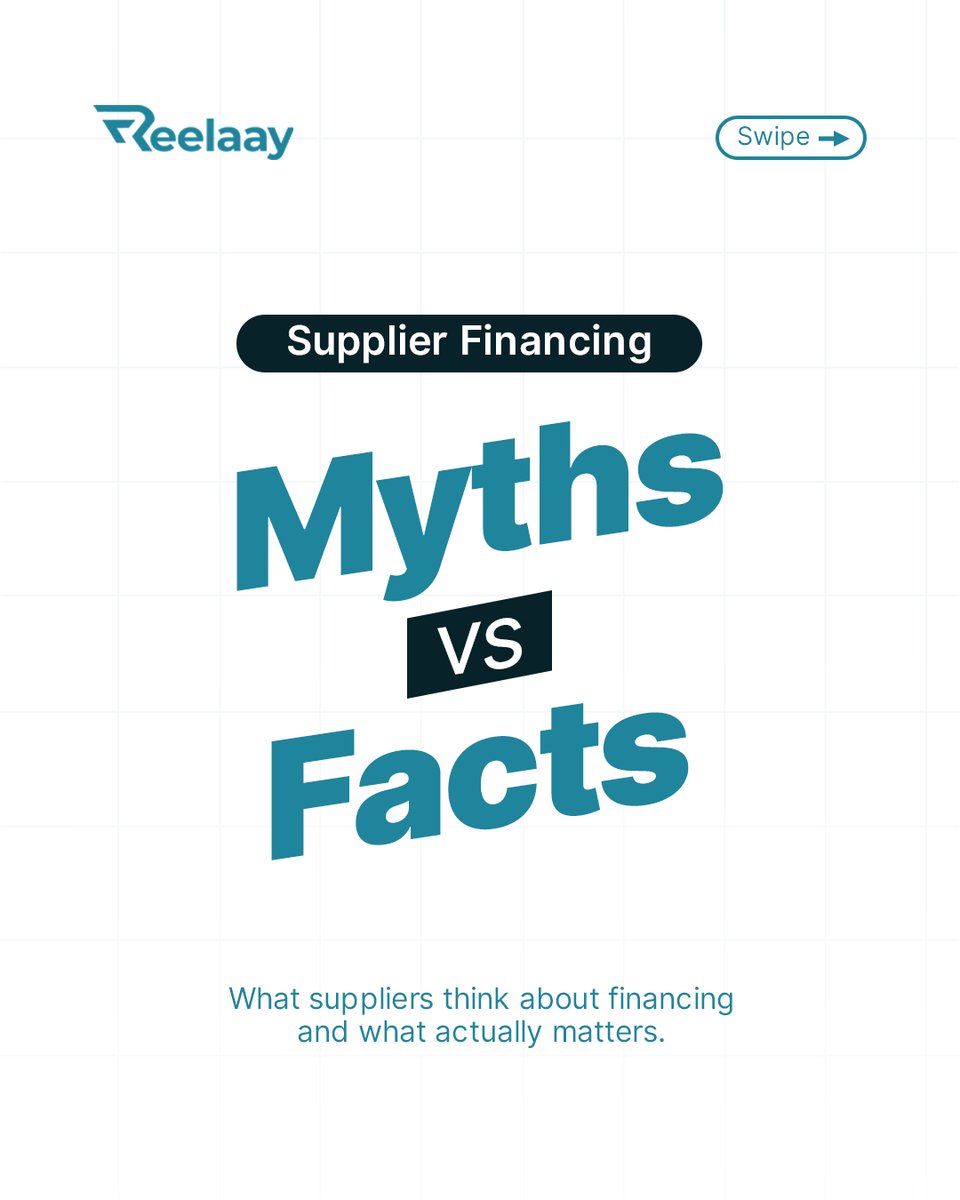 useReelaay's tweet photo. What if needing financing isn’t a sign that your business is struggling?

Sometimes, it means the business is growing, the orders are coming in, and the cash needed to fulfil them just hasn’t arrived yet.

A few common myths about supplier financing 👇

Continues in the thread. https://t.co/tu7VdDIahD