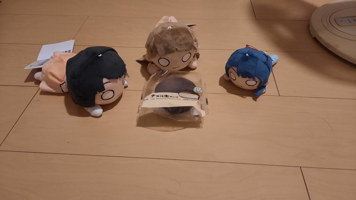 leafhero2's tweet photo. ぬいぐるみとチョコサンド(ケーキは買えなかった) https://t.co/6PfvgyaNJV