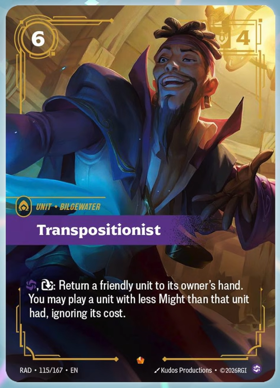 FrobeiF's tweet photo. Return Rhasa in hand, play Soulgorger for free, pay 3 purple power to play Baron.

The combo is here, however the setup could be too slow/conditional.

I like the card, I'll definitely try it out https://t.co/K41bwVNwRK