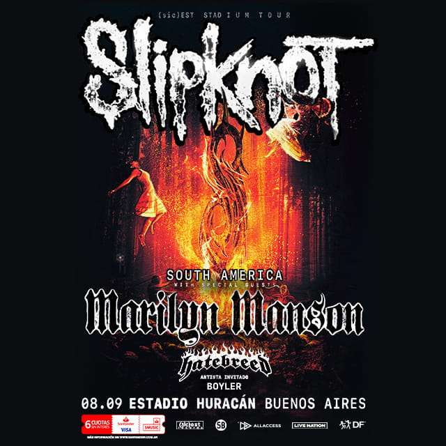 SFV_Cinema's tweet photo. 🏟️ SLIPKNOT + MARILYN MANSON 🏟️

📅 8 de Septiembre en Estadio Huracan
💵 Precios finales oficiales (service incluido)

🎟️ Tribuna Con Acceso a Campo: $138.000 ARS
🎟️ Campo Delantero: $218.500 ARS
🎟️ Platea Alcorta / Platea Mirave: $276.000 ARS https://t.co/FDXlSIjLTe