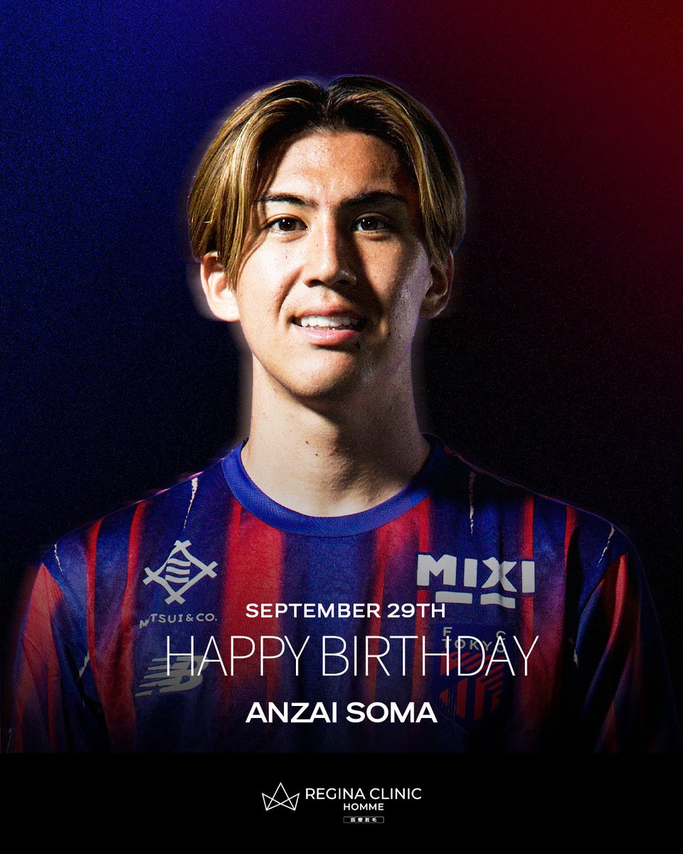 fctokyoofficial's tweet photo. 💙ྀི-  🎂𝐇𝐚𝐩𝐩𝐲 𝐁𝐢𝐫𝐭𝐡𝐝𝐚𝐲🎂  -❤️ྀི

本日 #9月29日 は #安斎颯馬 選手のお誕生日です!!🎈⸒⸒🎂🎉

安斎選手、お誕生日おめでとうございます!!🥳🔵🔴

#HBD
#fctokyo #tokyo https://t.co/bgGURm1LlS