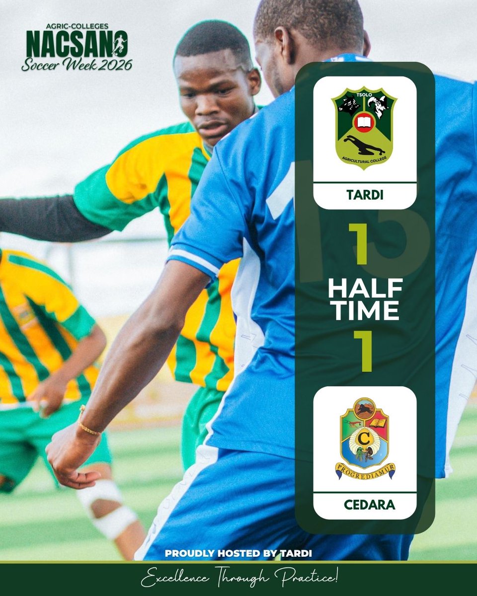 TARDI540202's tweet photo. HALF TIME ⚽
TARDI 1 - 1 CEDARA
Deadlock at the break! Both teams exchange early blows in an electric first half that leaves everything to play for ⚡🔥
All to fight for in the second half, don't go anywhere ...
#NACSANO2026 #SoccerWeek #APAC #HalfTime https://t.co/3jQh111A76