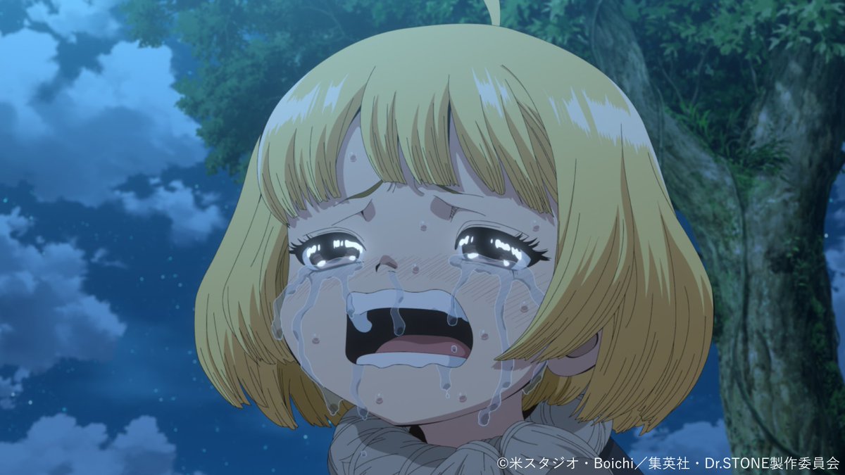 DrSTONE_exh's tweet photo. ━━━━━━━━━━━━━━━━ 🚀
TVアニメ「Dr.STONE」展 開催記念
        ストーリーを振り返り!!
🧪━━━━━━━━━━━━━━━

🧪第４期２２話 「また逢う日まで」🧪
スタンリー部隊との最終決戦で盾となり、倒れゆく大樹や龍水たち。絶望的な状況下で、遂にジョエルが石化装置を完成。千空の作戦を受け、コーンシティの仲間たちと命懸けの正面特攻で石化装置を発動させた！忌まわしい光を放ち、地球全てを包み込んでいく石化光線。スタンリーたちとの復活液争奪戦が激化する中、石化していく千空が最期に託したものは……。

「お役に 立つんだろ」

🗨️この話数で好きなシーンは？
コメントや引用リポストで教えてください🪨

TVアニメ「Dr.STONE」展は2026年12月より東京で開催予定✨
#DrSTONE