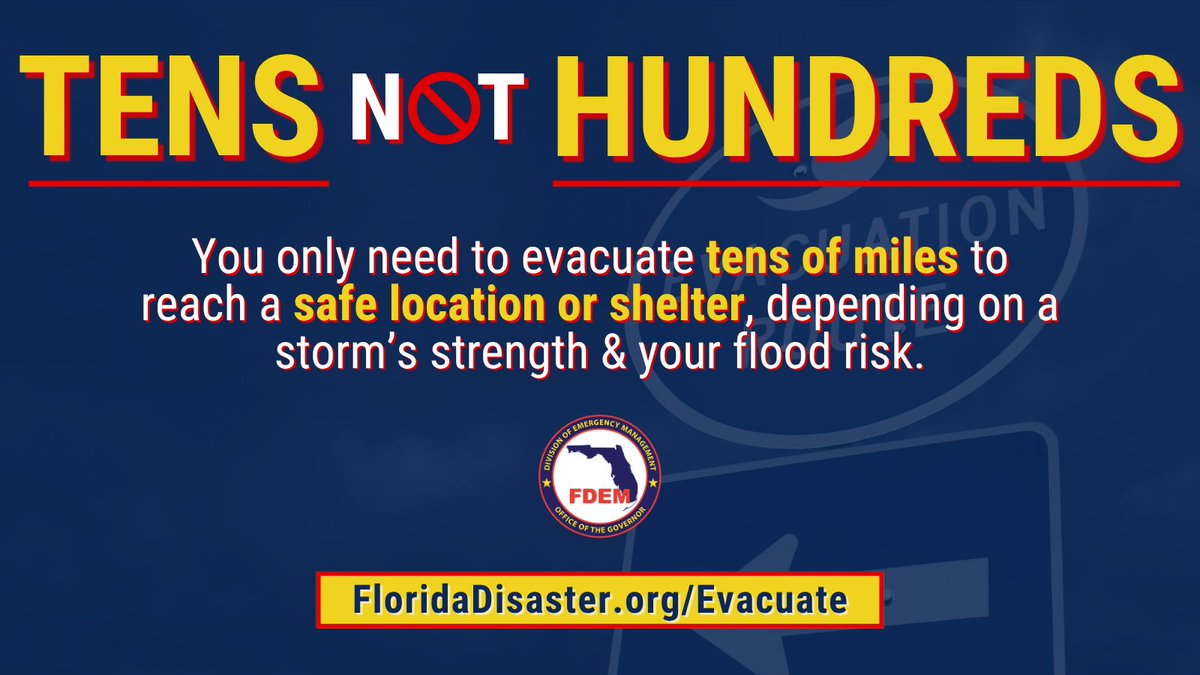 FLSERT's tweet photo. ❓ DYK? Evacuating doesn’t have to mean leaving Florida!

In most cases, you only need to evacuate tens of miles to get out of harm’s way — not hundreds.

Before disaster strikes, make an evacuation plan:
🗺️ Determine if you live in an evacuation zone ➡️
https://t.co/mk3wIZ2loW
📍 Identify a safer place to shelter ➡️
https://t.co/yud24kp8Zj
🛣️ Plan multiple evacuation routes

Be ready before you need to roll! 🚗💨
https://t.co/34CUCn1hRg #FLPrepMonth