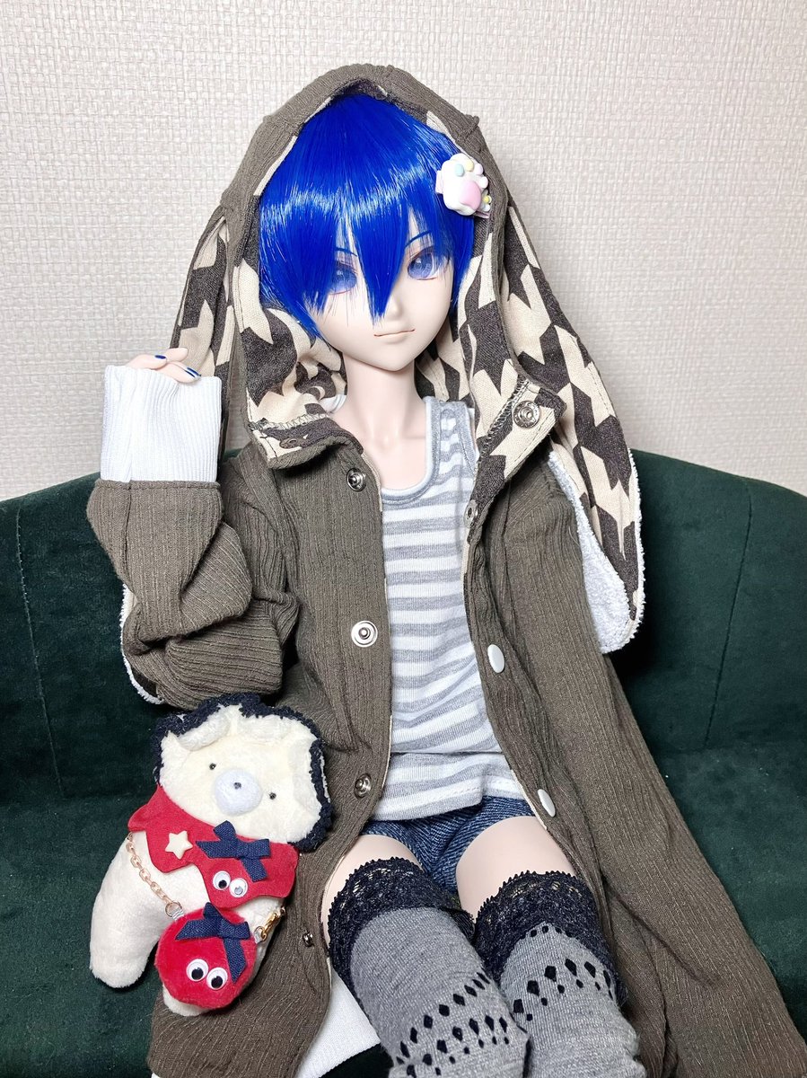 kopan_panco's tweet photo. 何着せたらいいかわからんなったので、まぁお迎えしたまままだ着せてなかったパーカー着てもらったがかわちぃねぇ https://t.co/qJ4lMNGYyr