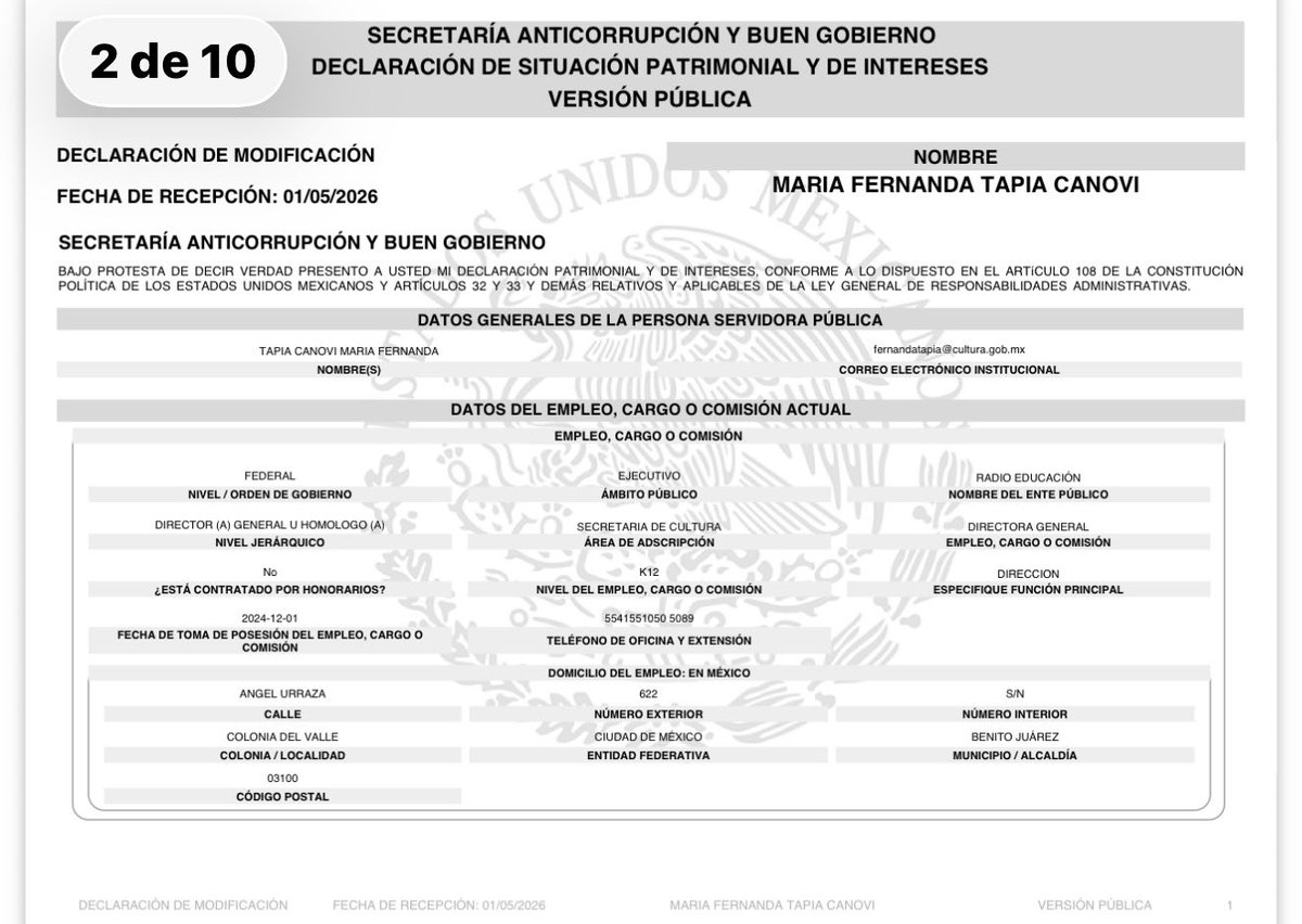 jorgegogdl's tweet photo. Fernanda Tapia directora de @RadioEducacion declaró que ganó 25 millones de pesos el año pasado y compró un departamento de 10 millones de pesos según su declaración patrimonial revelada por @El_Universal_Mx 

¿Otra que ya le hizo justicia la cuarta transformación? https://t.co/FHzlsuCj9P