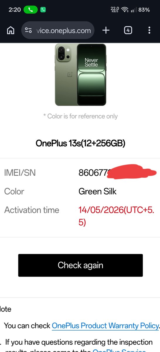 splendidBoron's tweet photo. Bought a OnePlus 13S from @ZeptoCare, but the phone was already activated months before my purchase. OnePlus service centre advised me to return it, yet Zepto is refusing the refund and repeating the same response.

@OnePlus_IN please intervene. I want replacement or refund. https://t.co/aNgD0VHZT8