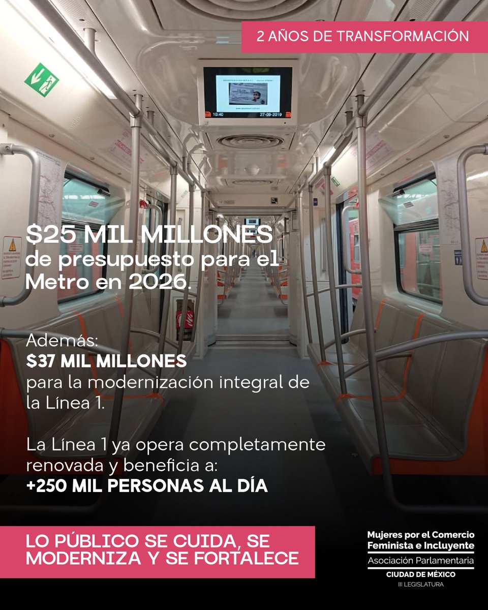 apmcfi_cdmx's tweet photo. El Metro mueve todos los días a millones de personas y es patrimonio de la Ciudad de México. Por eso, la Transformación apuesta por invertir en él, modernizarlo y fortalecerlo.

#CapitalDeLaTransformación #SegundoInforme https://t.co/QiJ9keotlH