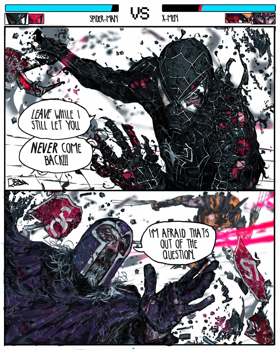 rxzarx's tweet photo. spider-man vs the x-men https://t.co/sKJwNQZjmw