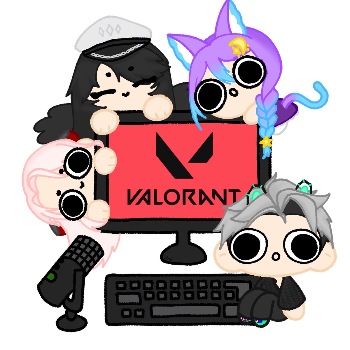 AerilynnCrowett's tweet photo. I made a little thing for our Valorant Thursday group. 

Thank you guys so much for playing with me. We’ll get better at the game eventually… :p

Base by @safaerie_garden https://t.co/LqiNJlSzAH