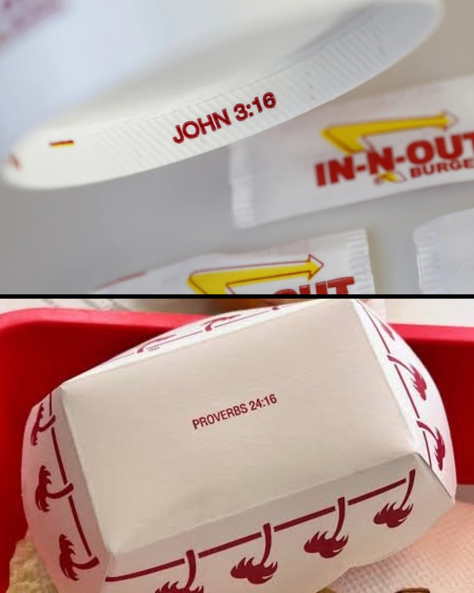 trad_west_'s tweet photo. Healthy reminder that In-N-Out owner refuses to remove Bible Verses from their items despite constant backlash. https://t.co/x9kdvaD9pf