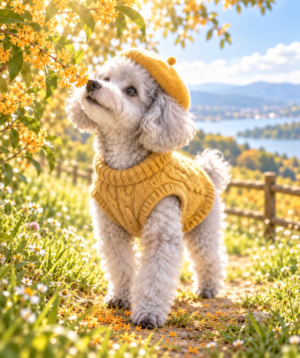 paintworld_x's tweet photo. 今日のモフ🐩｜9月29日

今日のおみくじ：くんくん吉
「気になるものに、そっと近づいてみる日だよ。甘い香りをたどったら、小さな金木犀のお花を見つけたんだ。お鼻を上げて、もう一度くんくん。」
ラッキーカラー：木漏れ日イエロー

丘のひとこと：
「今日はね、お花が見える前に、お鼻が秋を見つけたよ。🐾」

🥠 きょうの、あなただけのおみくじはこちら
1日1回、モフが引いてくれます。ラッキーカラーつき。
https://t.co/FBUvbqnDLq