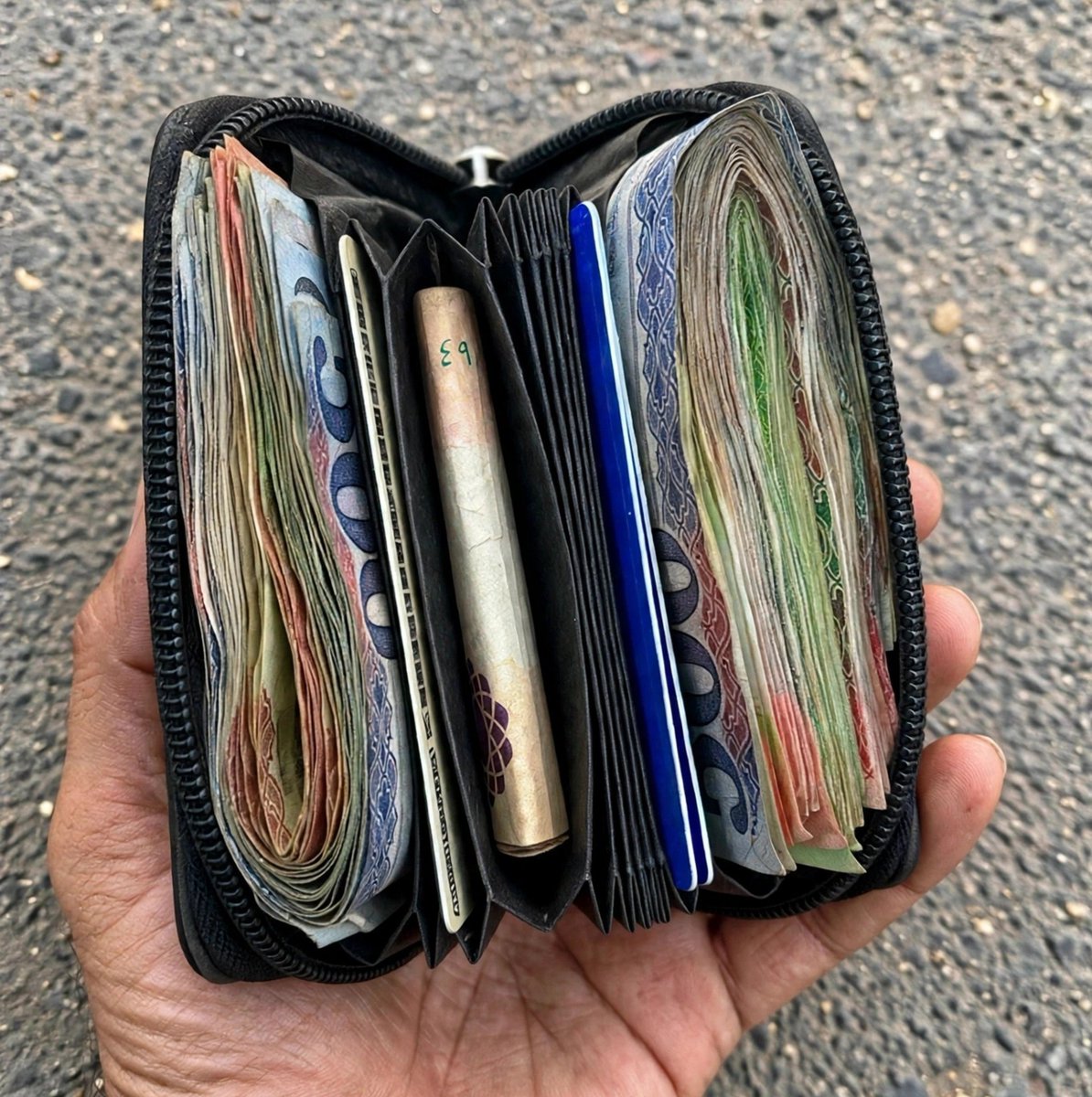 TrkyAlQ8_'s tweet photo. لقيت محفظة في الشارع مليانة فلوس 💸
 وانت مكانك، وش بتسوي؟
١- تاخذها لك
 ٢- تدور على صاحبها
 ٣- تسلمها للشرطة

خلك صريح https://t.co/4JaYGF5iAB