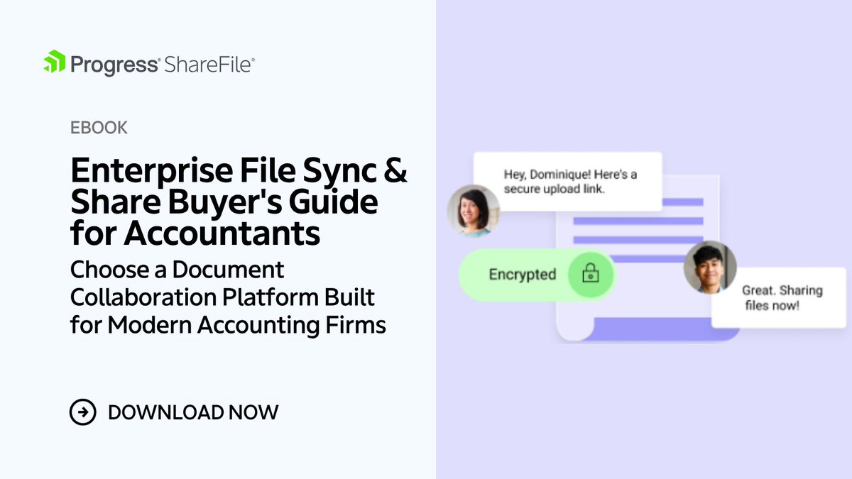 sharefile's tweet photo. Document sharing is just the beginning. 📁 

Modern accounting firms need solutions that improve engagement visibility, strengthen governance &amp; simplify collaboration. 

Get the practical buyer's guide &amp; evaluation checklist in this free eBook: https://t.co/MyMdqajky0 https://t.co/odCFBDDDP3