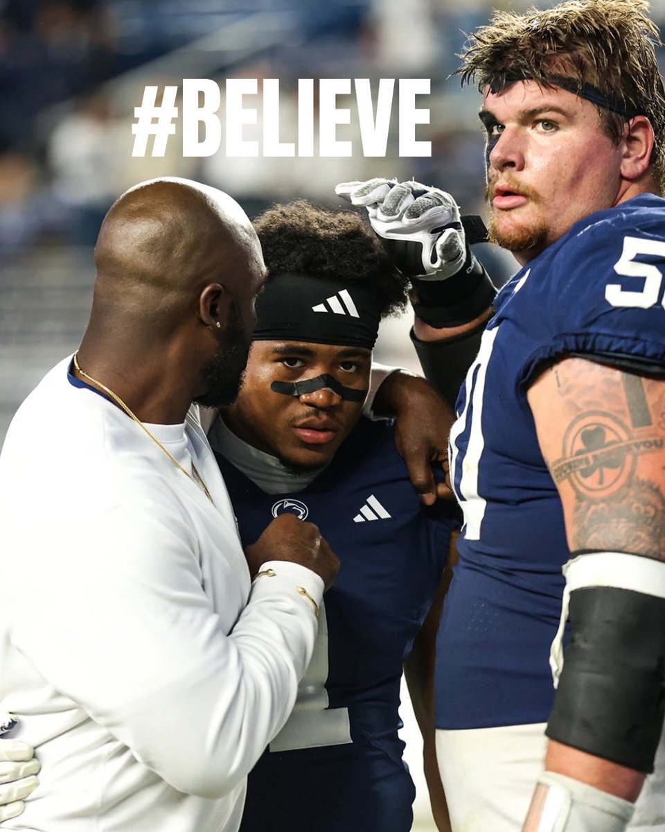 psu_editz's tweet photo. DON’T GIVE UP ON THIS TEAM!

Friday against Northwestern is the biggest game of the season! Let’s cheer them on and let’s hope for a Penn State W!

I know we are all upset about the loss against Wisconsin, but let’s support these boys! The season isn’t over yet!

#BELIEVE #WEARE🦁