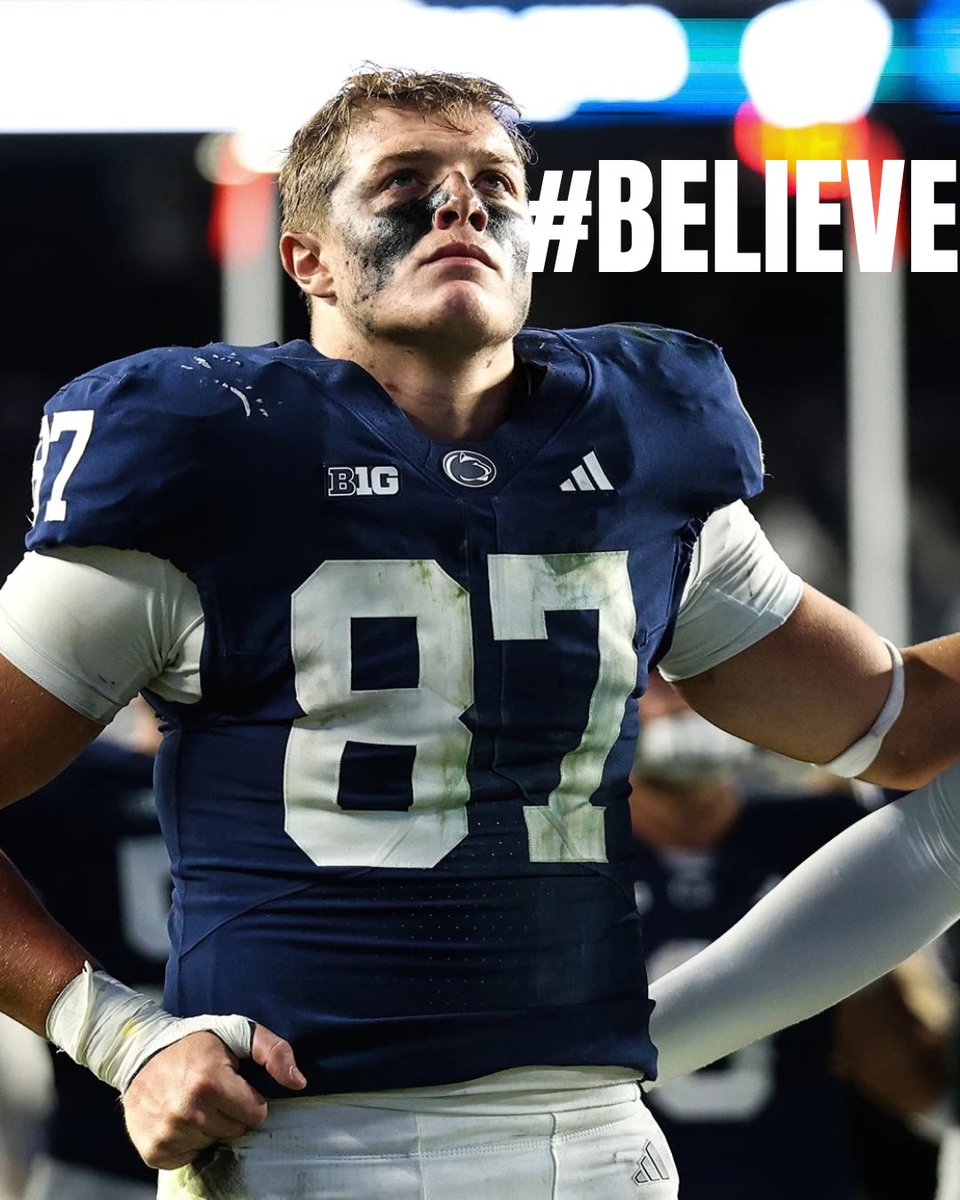 psu_editz's tweet photo. DON’T GIVE UP ON THIS TEAM!

Friday against Northwestern is the biggest game of the season! Let’s cheer them on and let’s hope for a Penn State W!

I know we are all upset about the loss against Wisconsin, but let’s support these boys! The season isn’t over yet!

#BELIEVE #WEARE🦁